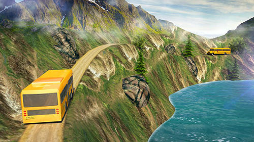 School bus: Up hill driving - Android game screenshots.