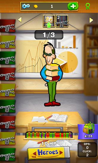 Gameplay of the School clicker: Click the teacher! for Android phone or tablet.