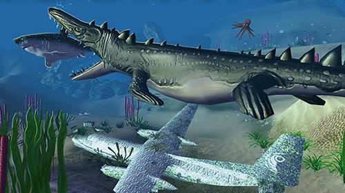 Sea monster megalodon attack - Android game screenshots.