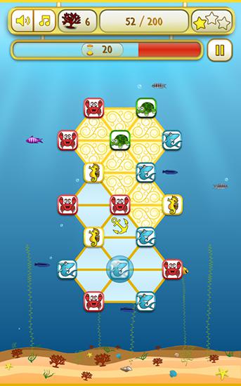 Gameplay of the Sea deeps: Match 3 for Android phone or tablet.