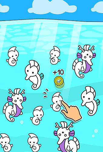 Seahorse evolution: Merge and create sea monsters - Android game screenshots.