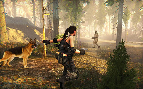 Secret agent Lara: Frontline commando TPS - Android game screenshots.