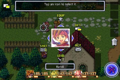 Gameplay of the Secret of mana for Android phone or tablet.