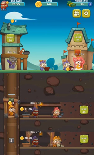 Seven idle dwarfs: Miner tycoon - Android game screenshots.