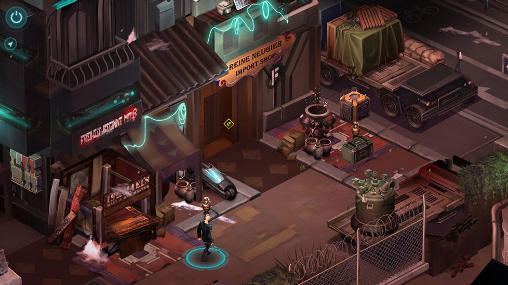 Gameplay of the Shadowrun: Dragonfall for Android phone or tablet.