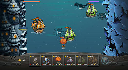 Ships vs sea monsters - Android game screenshots.