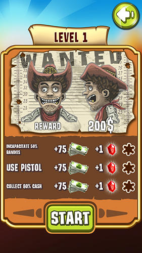 Gameplay of the Shoot and run: Western for Android phone or tablet.