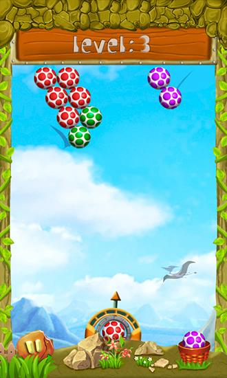 Gameplay of the Shoot dinosaur eggs for Android phone or tablet.