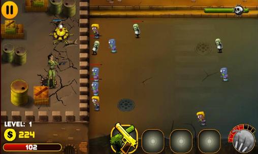 Gameplay of the Shoot the zombies for Android phone or tablet.