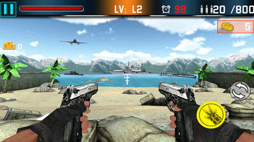 Gameplay of the Shoot war: Gun fire defense for Android phone or tablet.