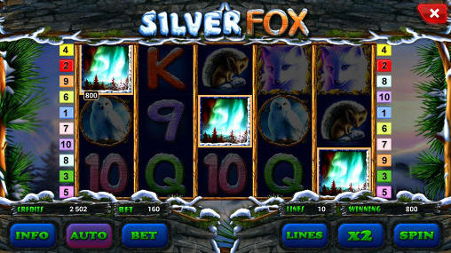 Gameplay of the Silver fox slot for Android phone or tablet.