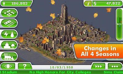 Gameplay of the SimCity Deluxe for Android phone or tablet.