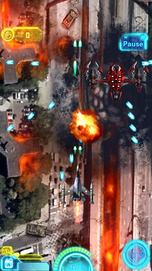 Gameplay of the Sky fighter: War machine for Android phone or tablet.