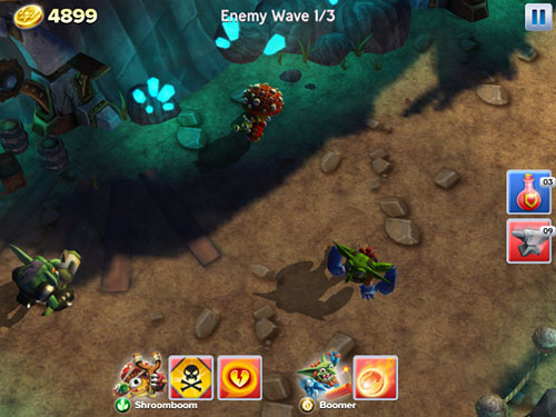 Gameplay of the Skylanders: Battlegrounds for Android phone or tablet.