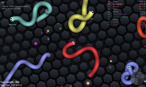 Gameplay of the slither.io for Android phone or tablet.
