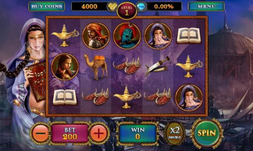 Gameplay of the Slots: Arabian nights for Android phone or tablet.