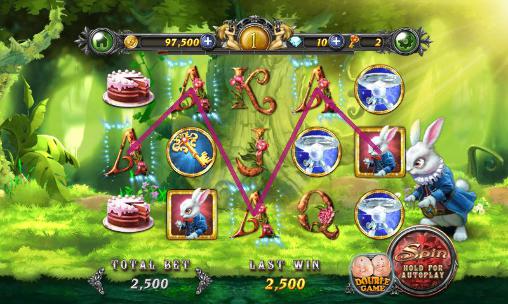 Gameplay of the Slots in Wonderland for Android phone or tablet.