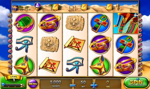 Gameplay of the Slots: Pharaoh's fire for Android phone or tablet.