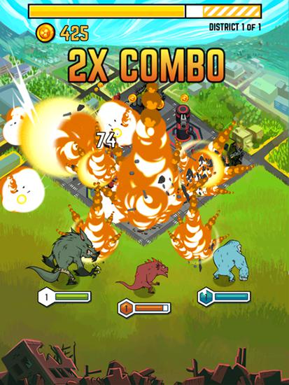 Gameplay of the Smash monsters for Android phone or tablet.