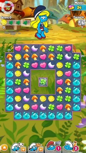 Gameplay of the Smurfette's magic match for Android phone or tablet.