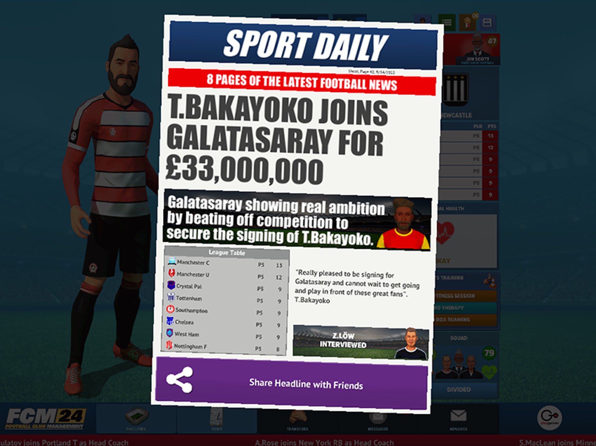 Soccer Club Management 2024 - Android game screenshots.