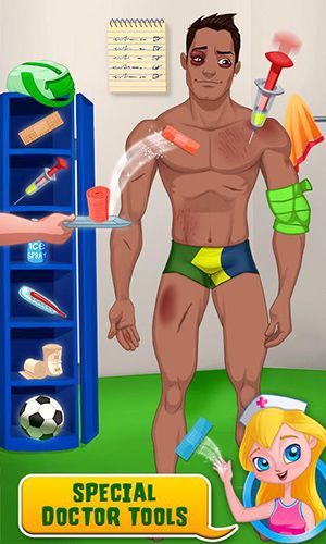 Gameplay of the Soccer doctor X: Super football heroes for Android phone or tablet.
