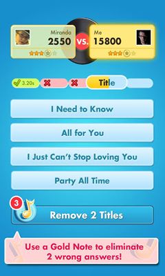 Gameplay of the Song Pop for Android phone or tablet.