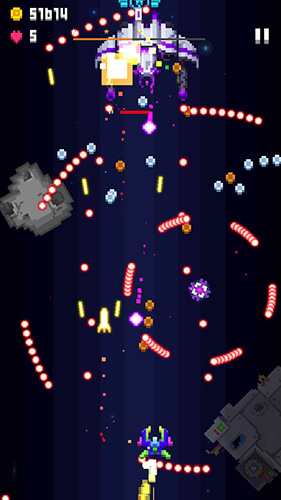 Space war: 2D pixel retro shooter - Android game screenshots.