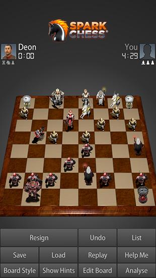 Gameplay of the Sparkchess for Android phone or tablet.