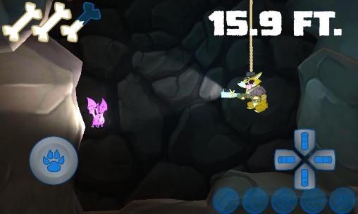 Gameplay of the Sparkle corgi goes cave diving for Android phone or tablet.