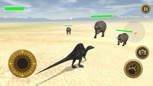 Gameplay of the Spinosaurus survival simulator for Android phone or tablet.