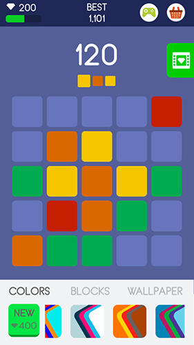 Gameplay of the Squares for Android phone or tablet.