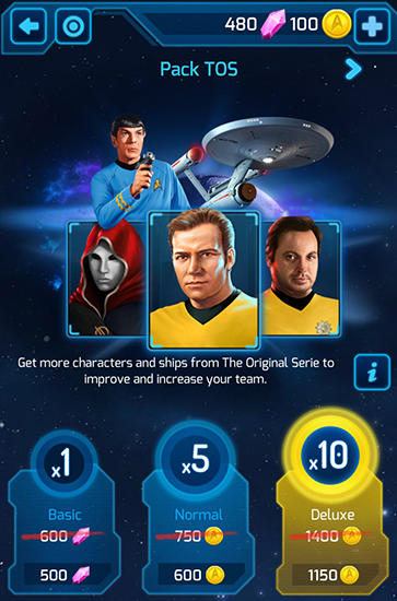 Gameplay of the Star trek: Wrath of gems for Android phone or tablet.