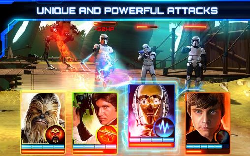 Gameplay of the Star wars: Assault team for Android phone or tablet.