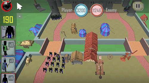 Stickman 3D: Defense of castle - Android game screenshots.