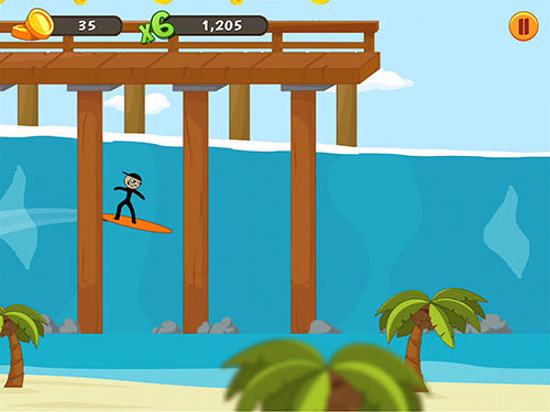 Stickman surfer - Android game screenshots.