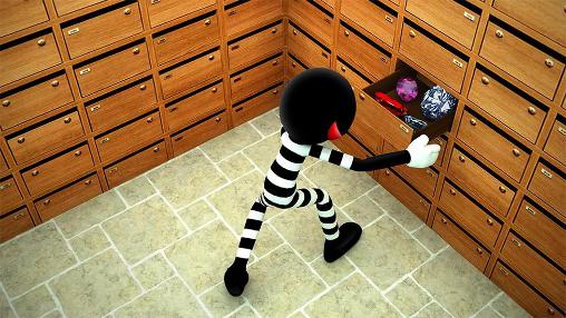 Gameplay of the Stickman bank robbery escape for Android phone or tablet.