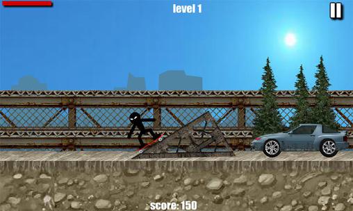 Gameplay of the Stickman skate for Android phone or tablet.
