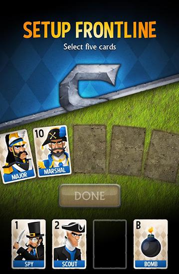 Gameplay of the Stratego: Battle cards for Android phone or tablet.