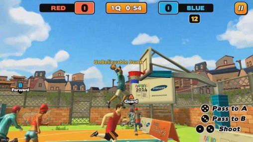 Gameplay of the Street dunk: 3 on 3 basketball for Android phone or tablet.
