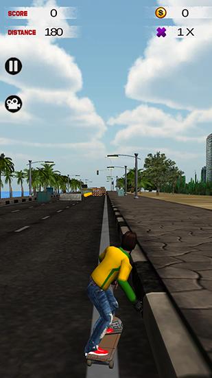 Gameplay of the Street skate 3D for Android phone or tablet.