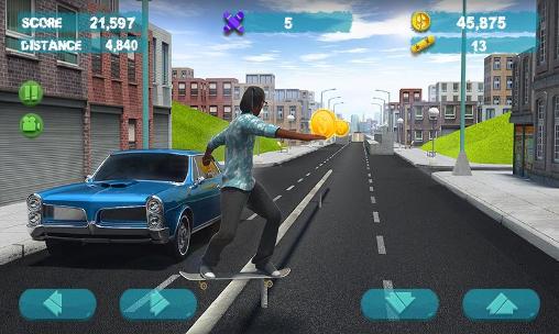 Gameplay of the Street skater 3D 2 for Android phone or tablet.