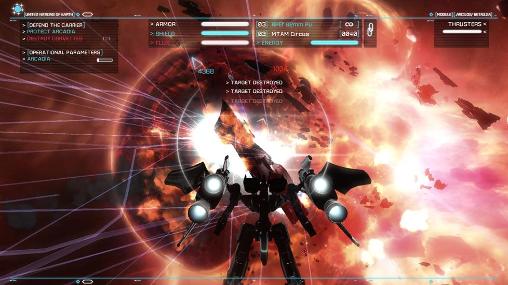 Gameplay of the Strike suit zero for Android phone or tablet.