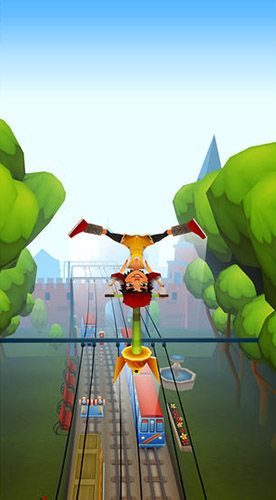 Gameplay of the Subway surfers: World tour Moscow for Android phone or tablet.