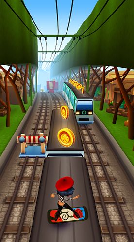 Gameplay of the Subway surfers: World tour Paris for Android phone or tablet.