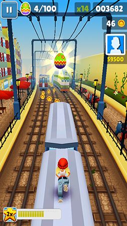 Gameplay of the Subway surfers: World tour Rome for Android phone or tablet.