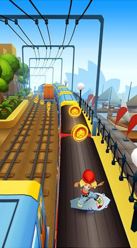 Gameplay of the Subway surfers: World tour Sydney for Android phone or tablet.