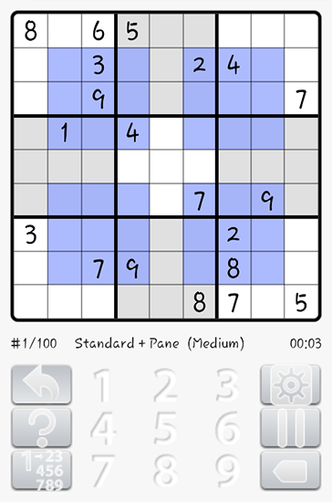 Gameplay of the Sudoku: Brain puzzle for Android phone or tablet.