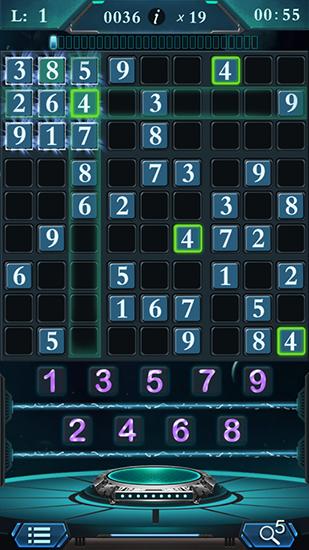 Gameplay of the Sudoku by Pan sudoku games for Android phone or tablet.