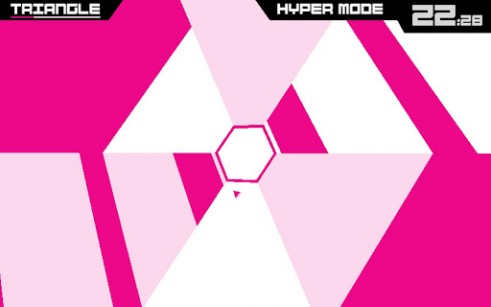 Gameplay of the Super hexagon for Android phone or tablet.